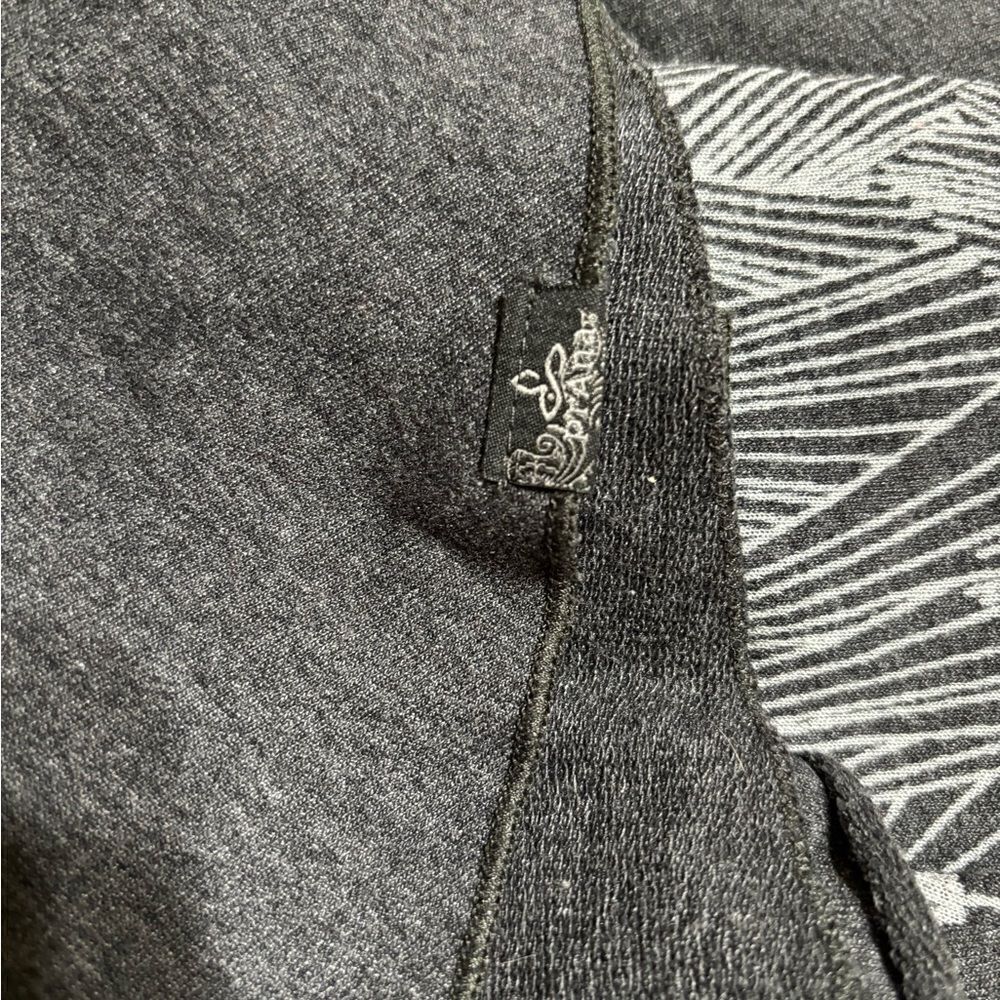 prAna Hooded Open Front Cardigan - Gray and White - No Pockets - Size Medium - Picture 2 of 6